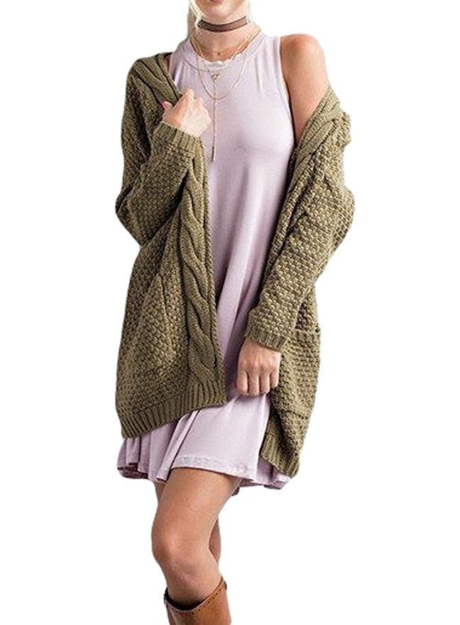 Comfortable knitted cardigan for ladies with open front and pockets Lune London