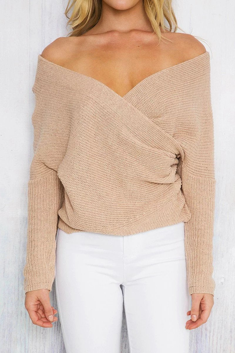 Wrap sweater for women with a beautiful V neckline and a relaxed fit Lune London