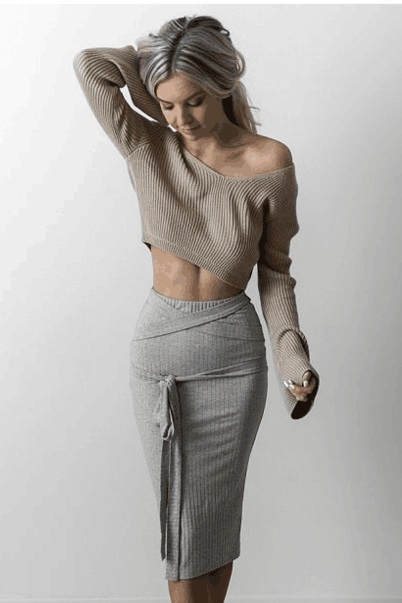 Lune London short tops sets for women and pencil skirt
