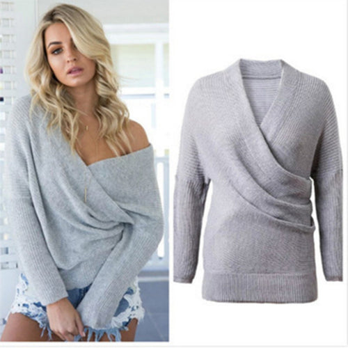 Wrap sweater for women with a beautiful V neckline and a relaxed fit Lune London