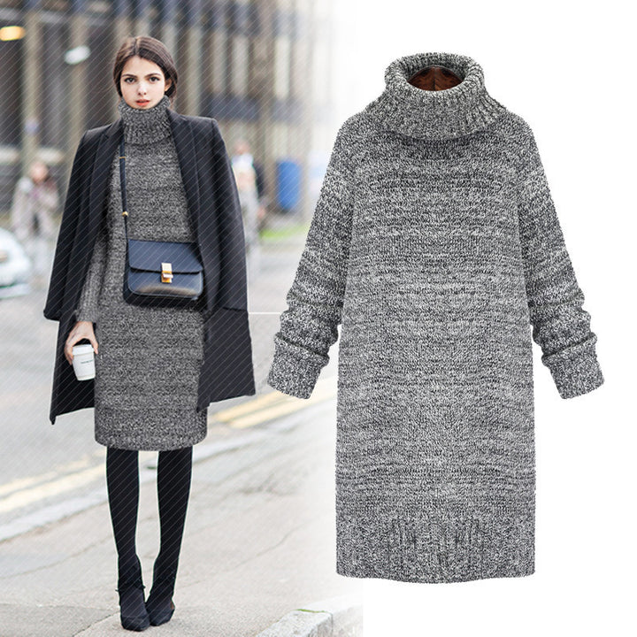 Knit sweater for women with high collar and relaxed oversized fit Lune London