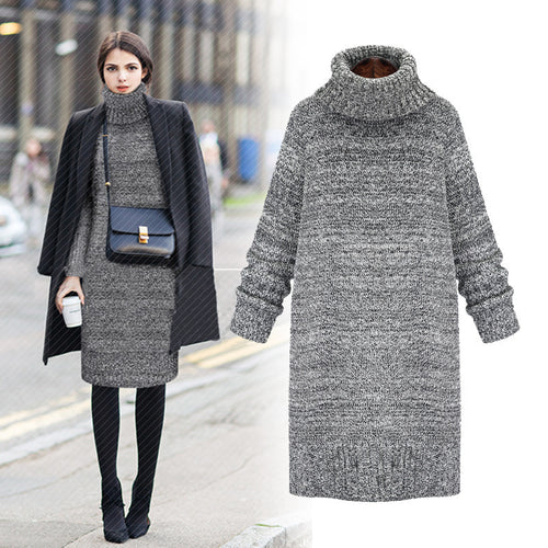 Knit sweater for women with high collar and relaxed oversized fit Lune London