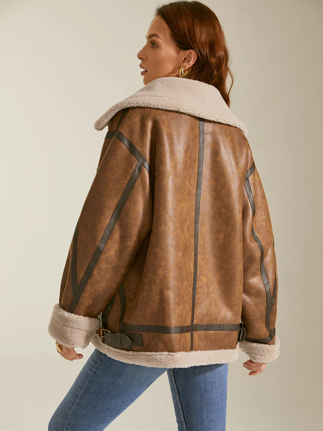 Lune London | Lined Suede Shearling Flight Jacket