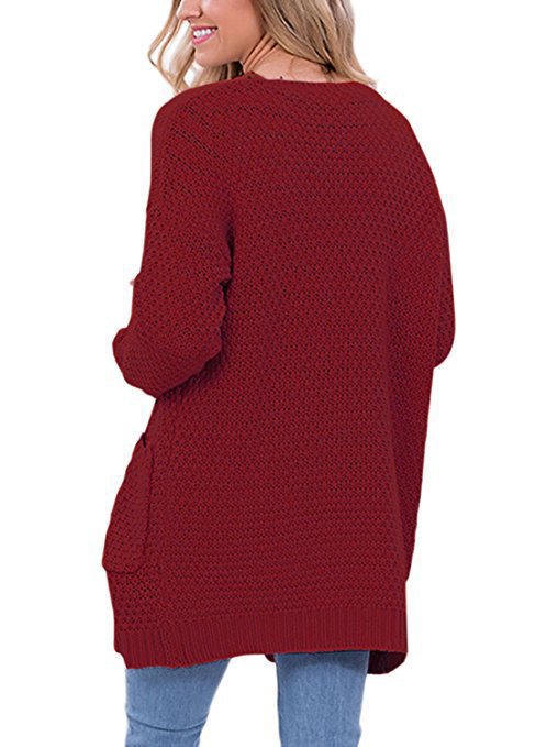 Comfortable knitted cardigan for ladies with open front and pockets Lune London