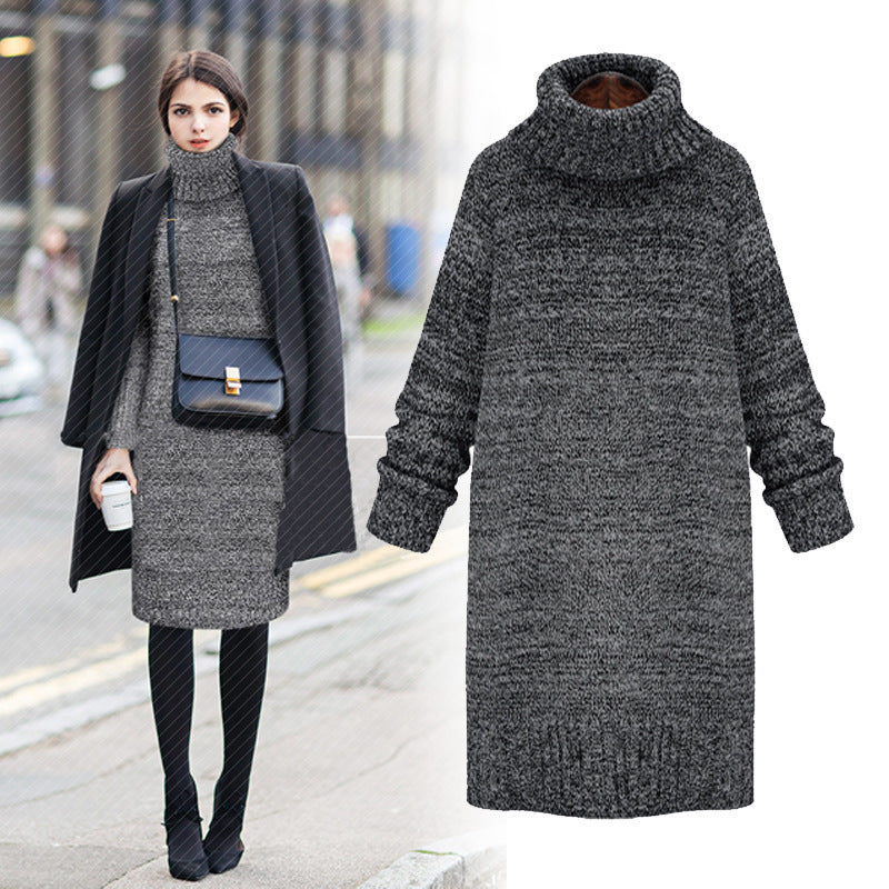 Knit sweater for women with high collar and relaxed oversized fit Lune London