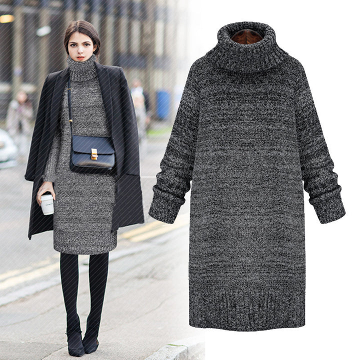 Knit sweater for women with high collar and relaxed oversized fit Lune London