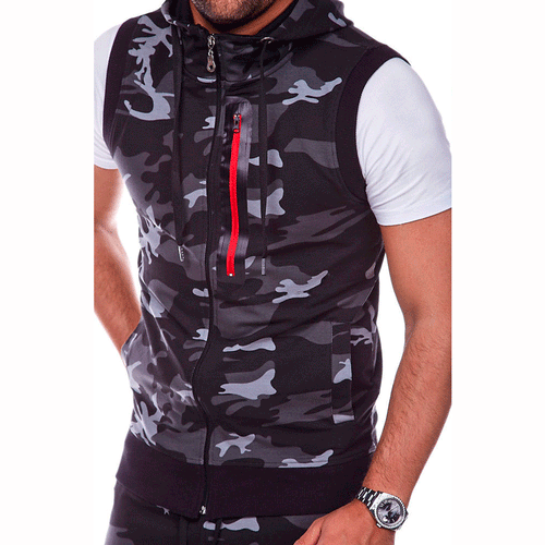 Men's sports hoodie with modern camouflage design and practical pockets Lune London