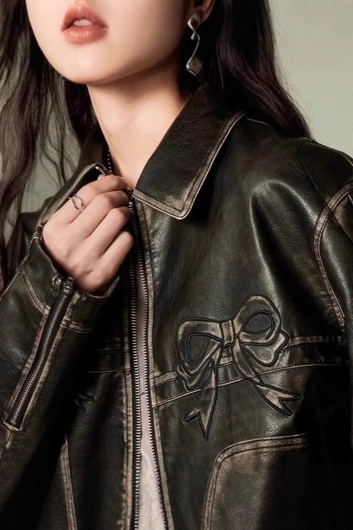 Lune London | Decor Faux Leather Biker Jacket