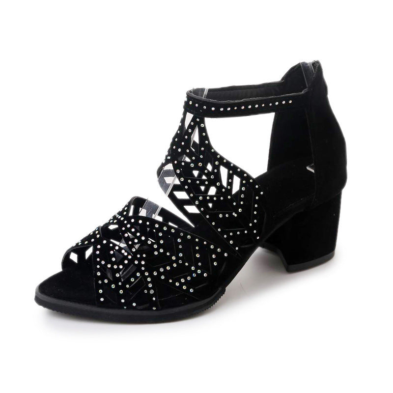 Elegant ladies sandals with glamorous rhinestone detail and trendy strap design Lune London