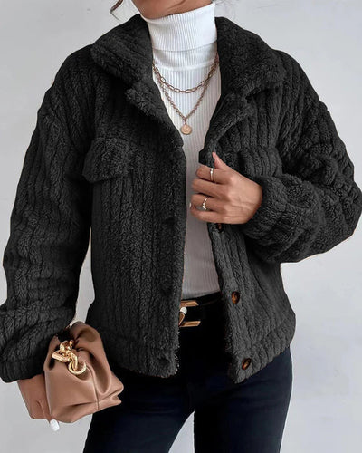Lune London | thick solid coat with reversible button and long sleeves