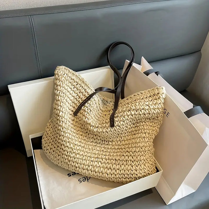 Lune London | Large Woven Tote Bag in Bohemian Beachy Style