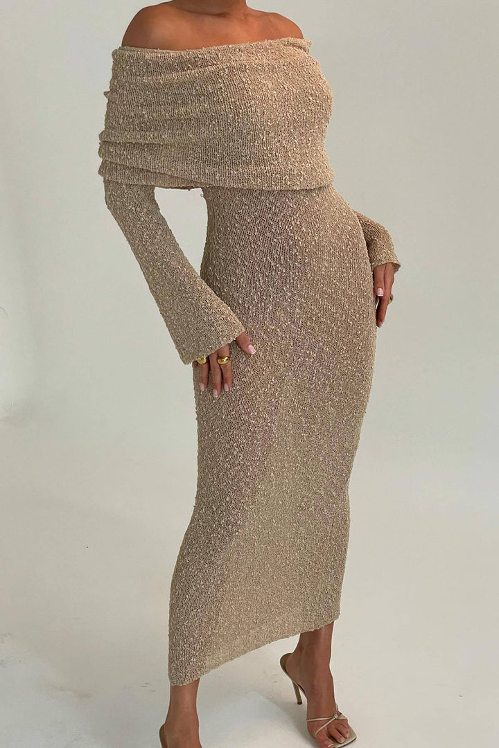 Lune London | Maxi knitted dress without shoulders