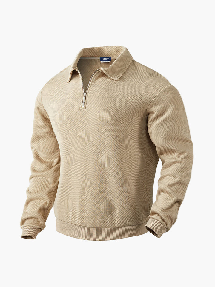 Lune London | Half zip sweater with textured pattern - Smart-casual style for everyday and office