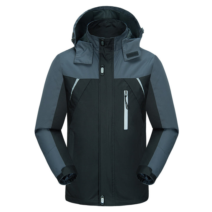Men's insulated outdoor jacket with adjustable hood collar and waterproof material Lune London