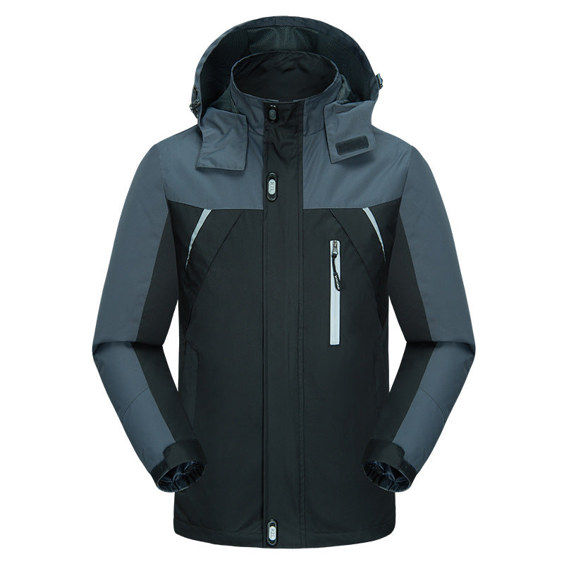 Men's insulated outdoor jacket with adjustable hood collar and waterproof material Lune London