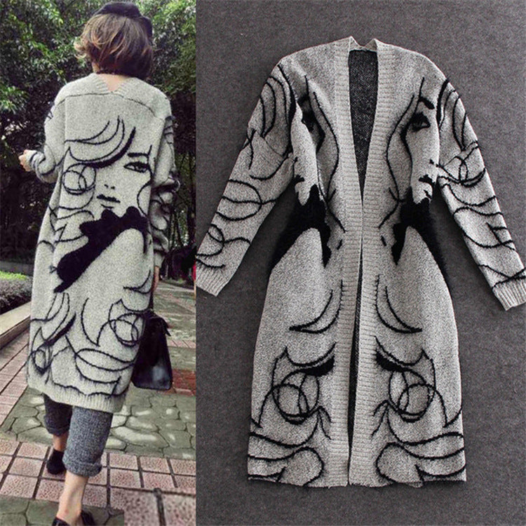 Cardigan pour femme avec motif créatif et design à devant ouvert Chic & Stil