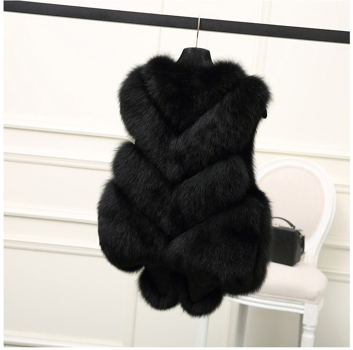 Ladies Luxury Faux Fur Gilet with Voluminous Chic and Stylish Details
