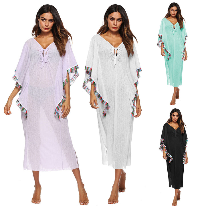 Lune London fringed lightweight poncho for women