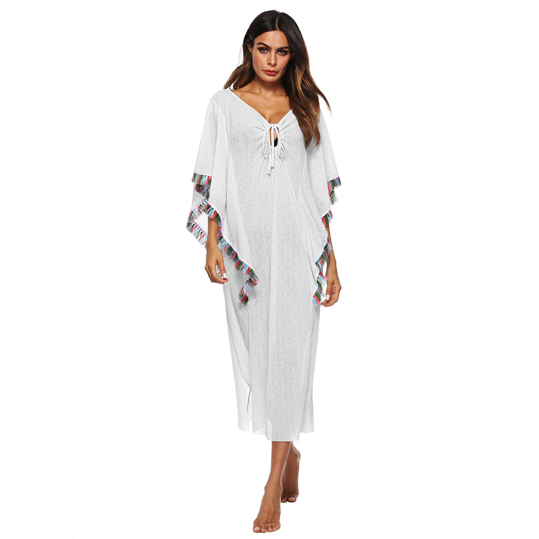 Lune London fringed lightweight poncho for women
