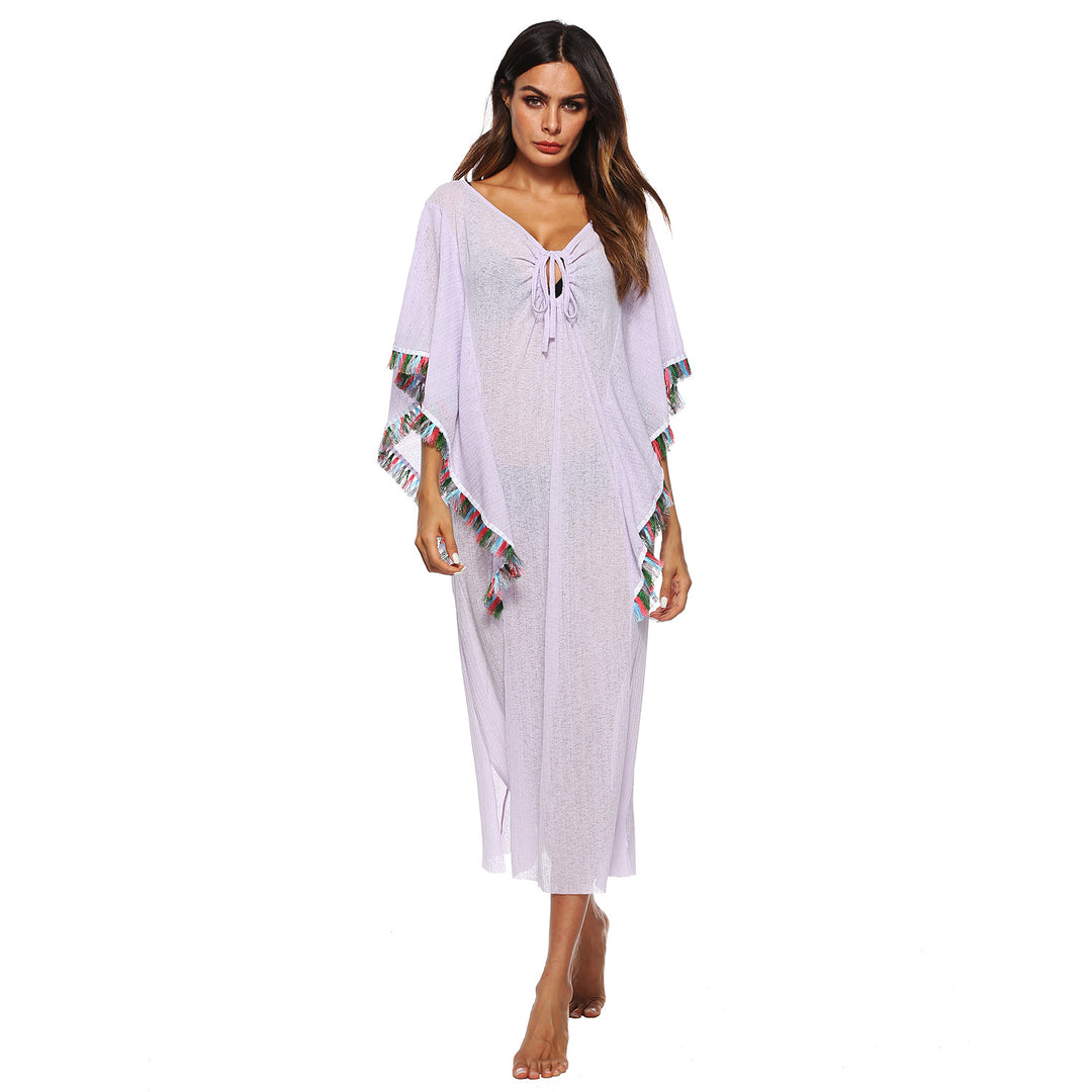 Lune London fringed lightweight poncho for women