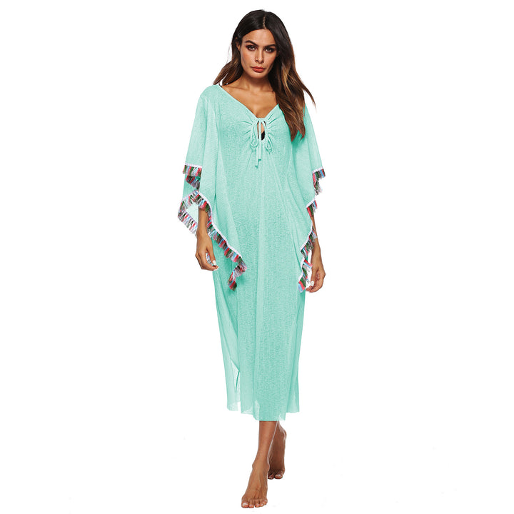 Lune London fringed lightweight poncho for women