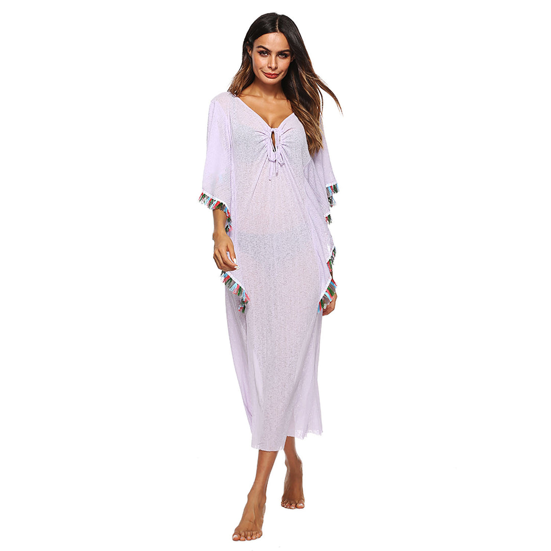 Lune London fringed lightweight poncho for women