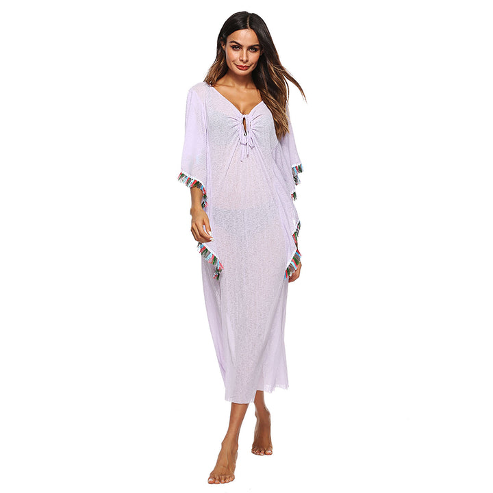 Lune London fringed lightweight poncho for women