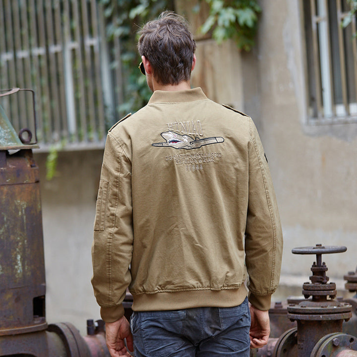 Stylish bomber jacket for men with practical patches Lune London