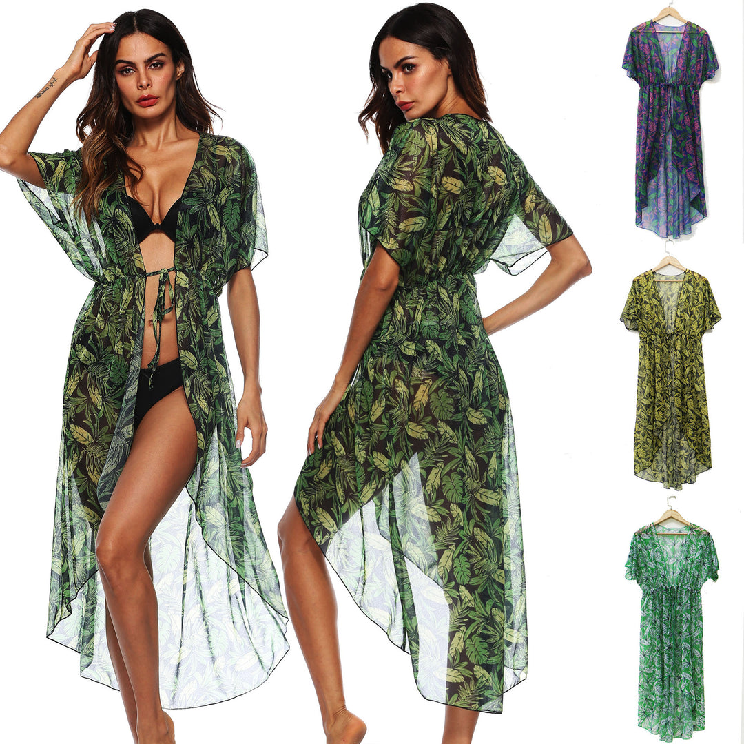 Lune London Transparent Floral Print Beach Dress for Women