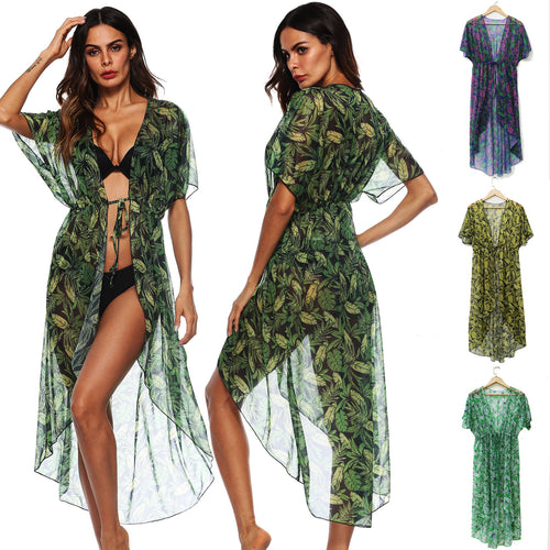 Lune London Transparent Floral Print Beach Dress for Women