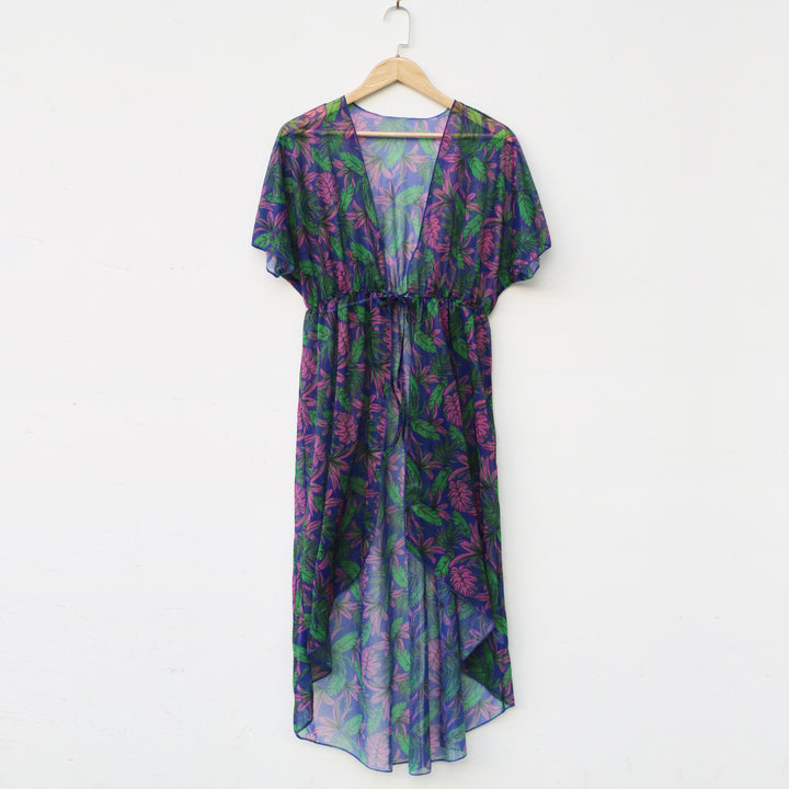 Lune London Transparent Floral Print Beach Dress for Women