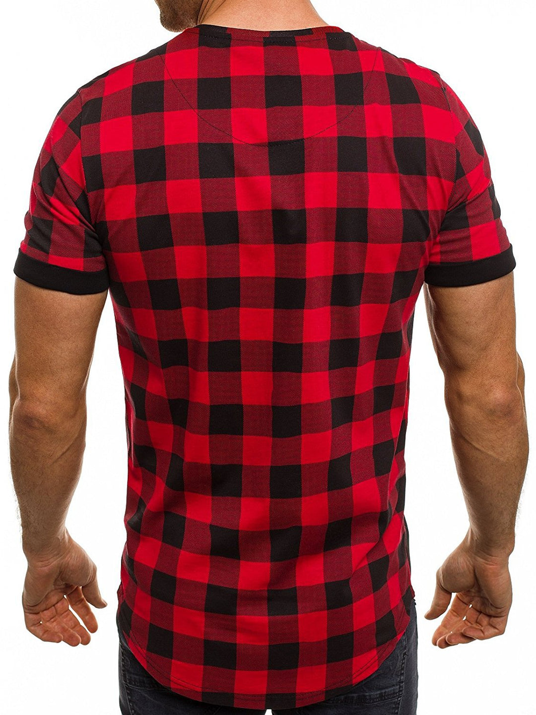 Men's T-shirt with modern checked pattern Lune London