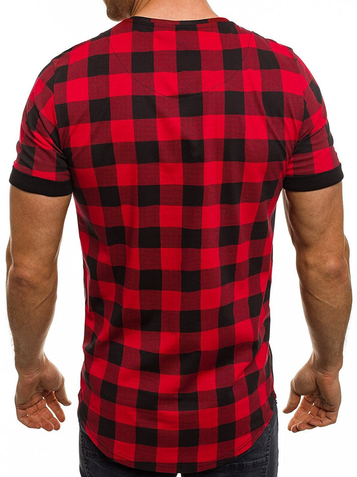 Men's T-shirt with modern checked pattern Lune London
