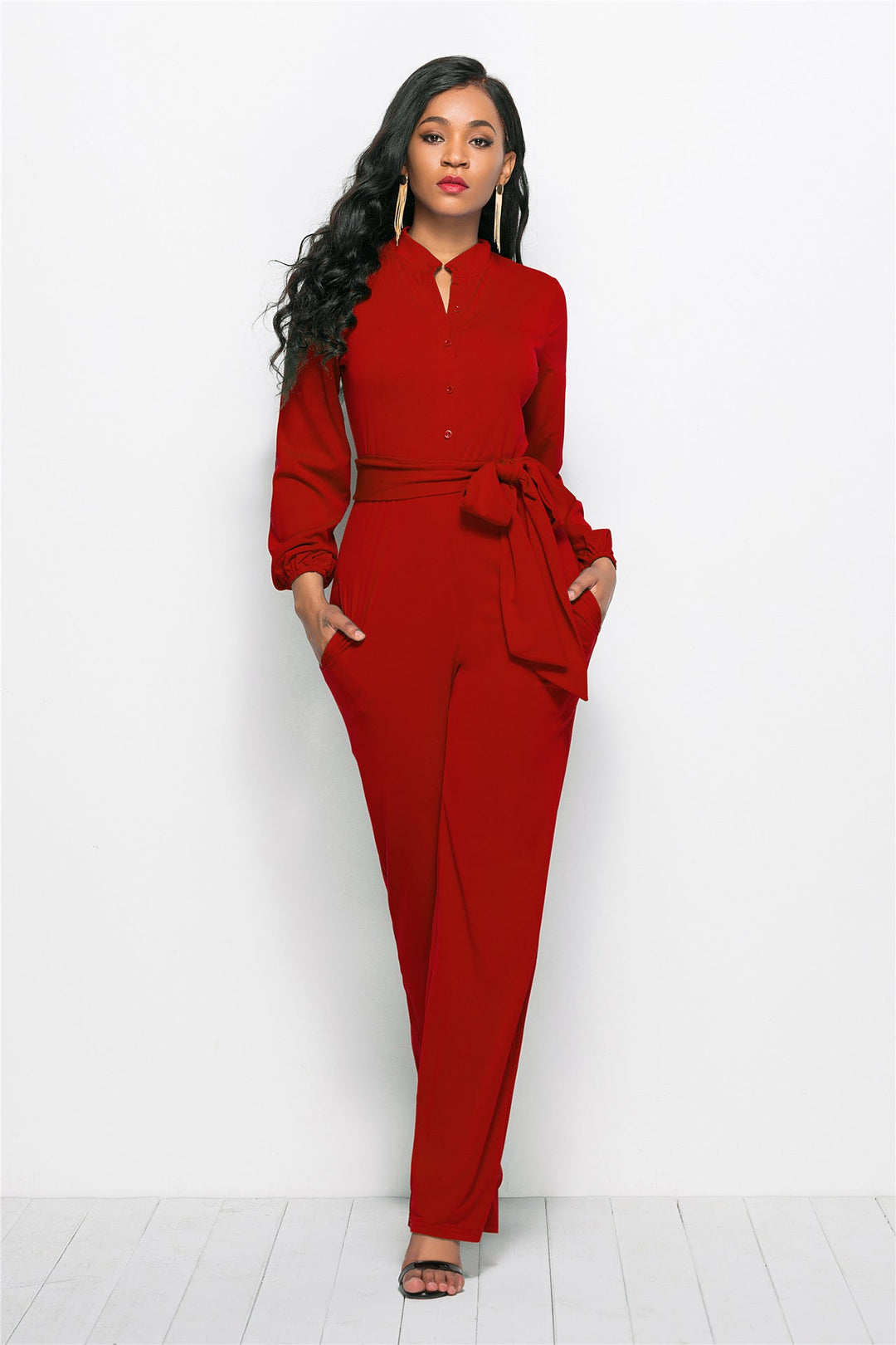 Ladies Elegant Jumpsuit with Tailored Cut and Long Sleeves Lune London