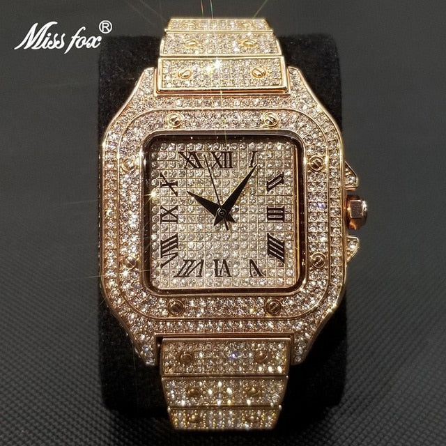 Lune London | MISSFOX Square Watch Ice Out For Men