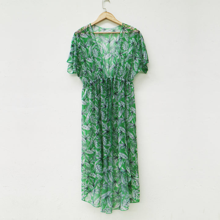 Lune London Transparent Floral Print Beach Dress for Women