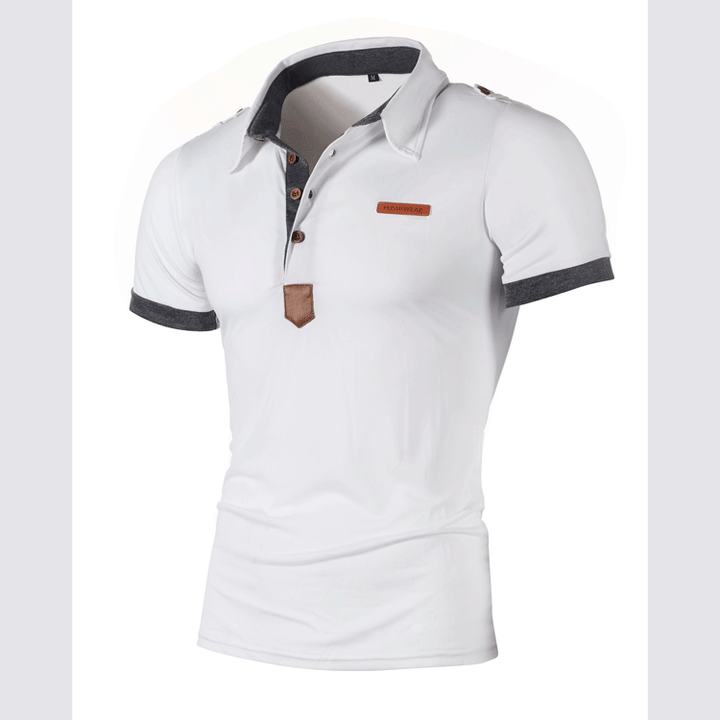 Men's Short Sleeve Polo with a Unique Collar Design Lune London