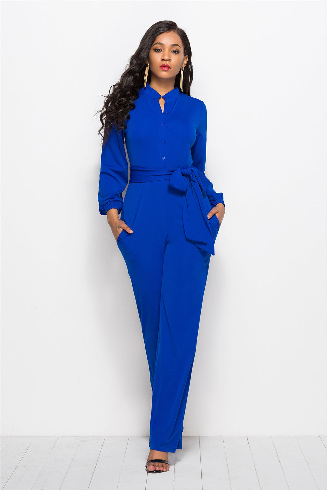 Ladies Elegant Jumpsuit with Tailored Cut and Long Sleeves Lune London