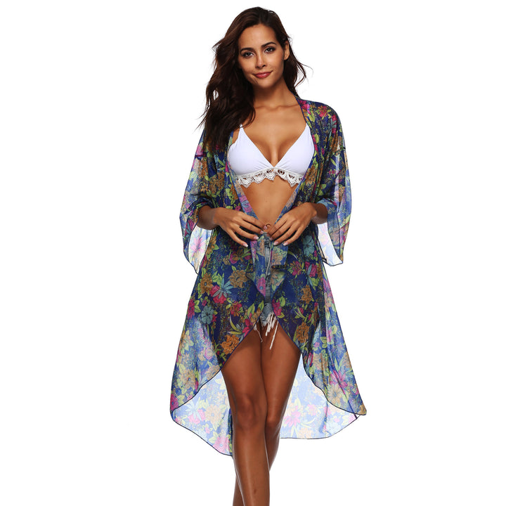 Women Lightweight Floral Bath Cover-Up Kimono Lune London