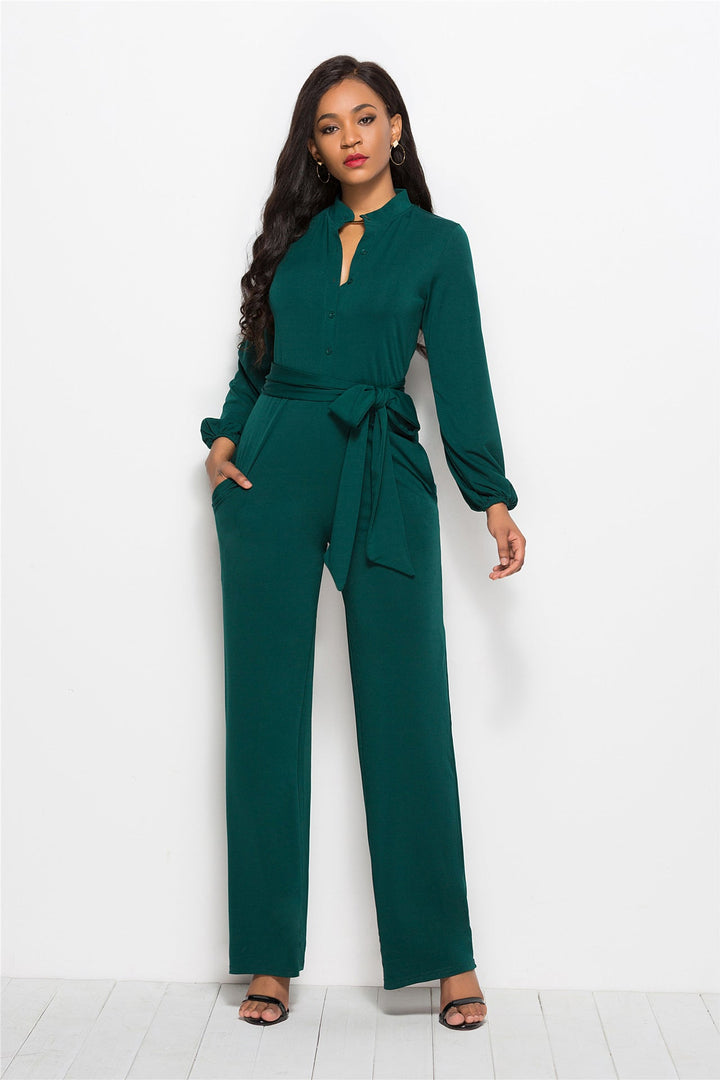 Ladies Elegant Jumpsuit with Tailored Cut and Long Sleeves Lune London