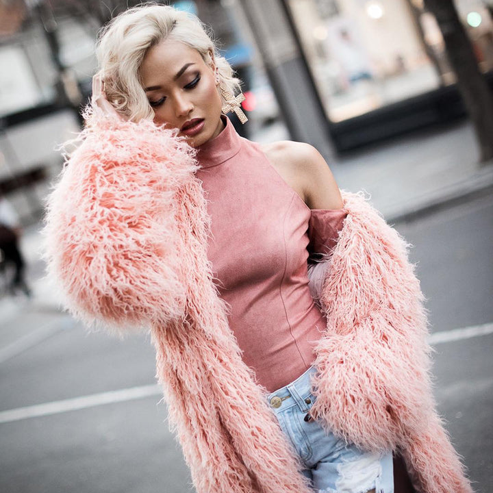 Oversized faux fur coat for women Lune London