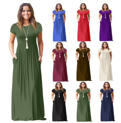 Robe maxi femme avec poches pratiques et coupe fluide à la mode Chic & Stil