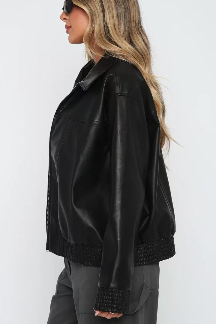 Lune London | Leather Baseball Jacket