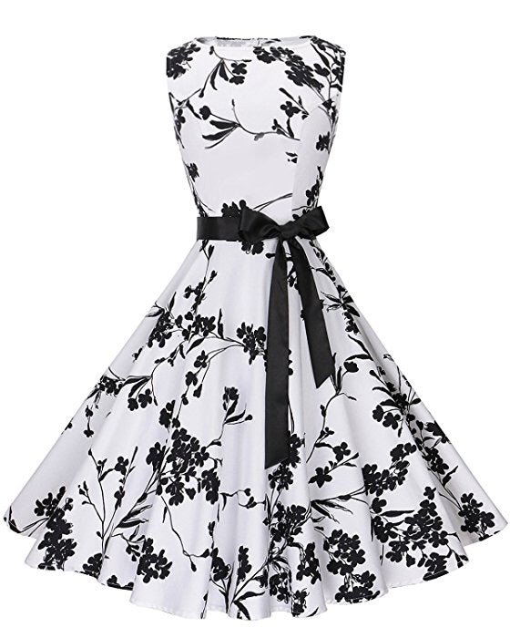 Robe vintage swing pour femme avec motif floral et silhouette ajustée Chic & Stil