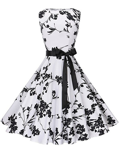 Robe vintage swing pour femme avec motif floral et silhouette ajustée Chic & Stil