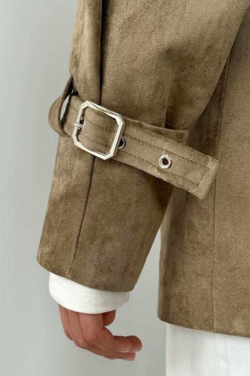 Lune London | Suede Lapel Waistband Jacket Coat