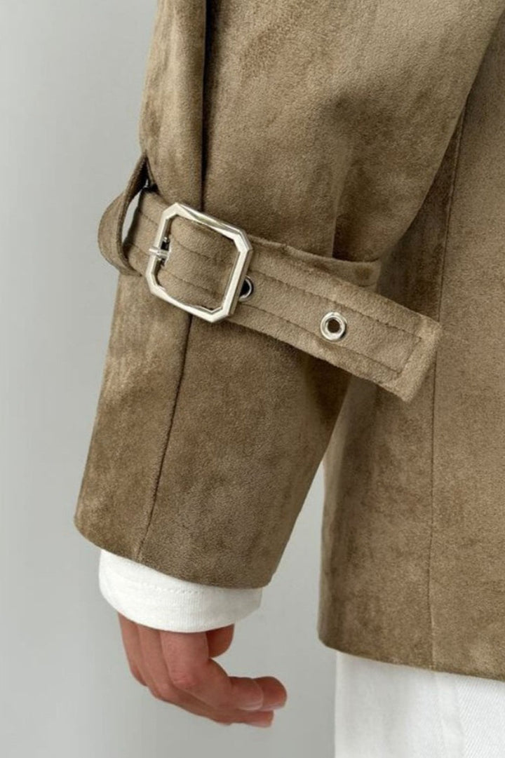 Lune London | Suede Lapel Waistband Jacket Coat