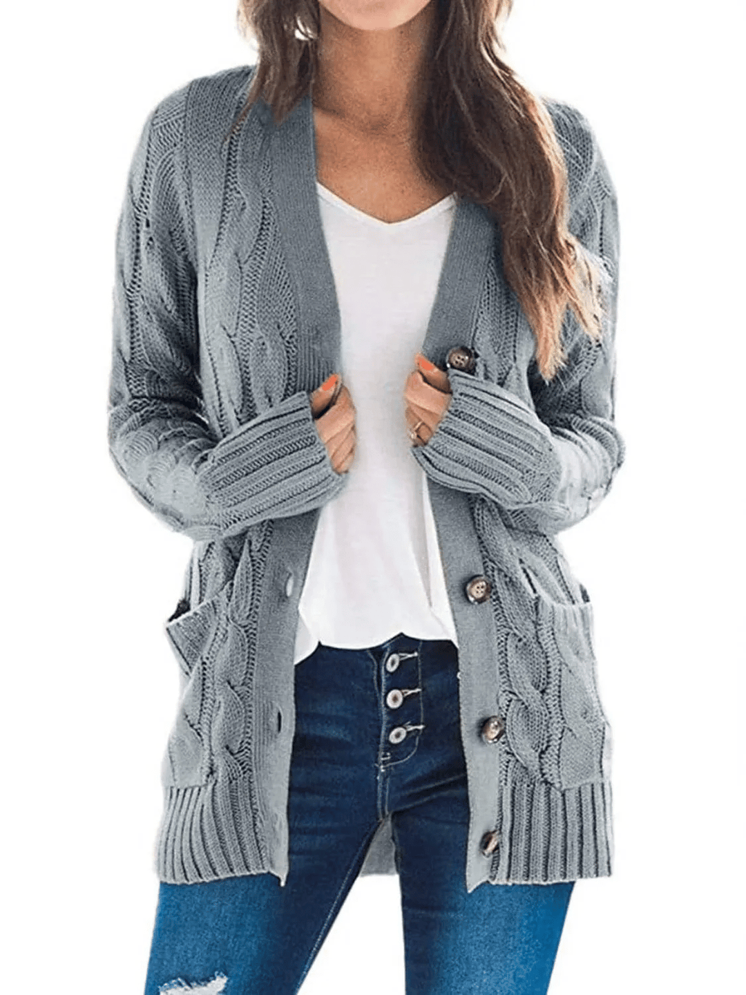 Lune London | Open Knit Cardigan with Cable Pattern