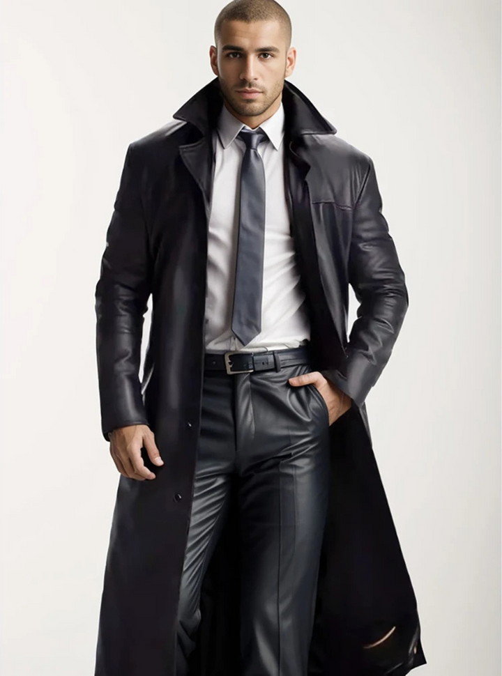 Lune London | Long Leather Coat for Men