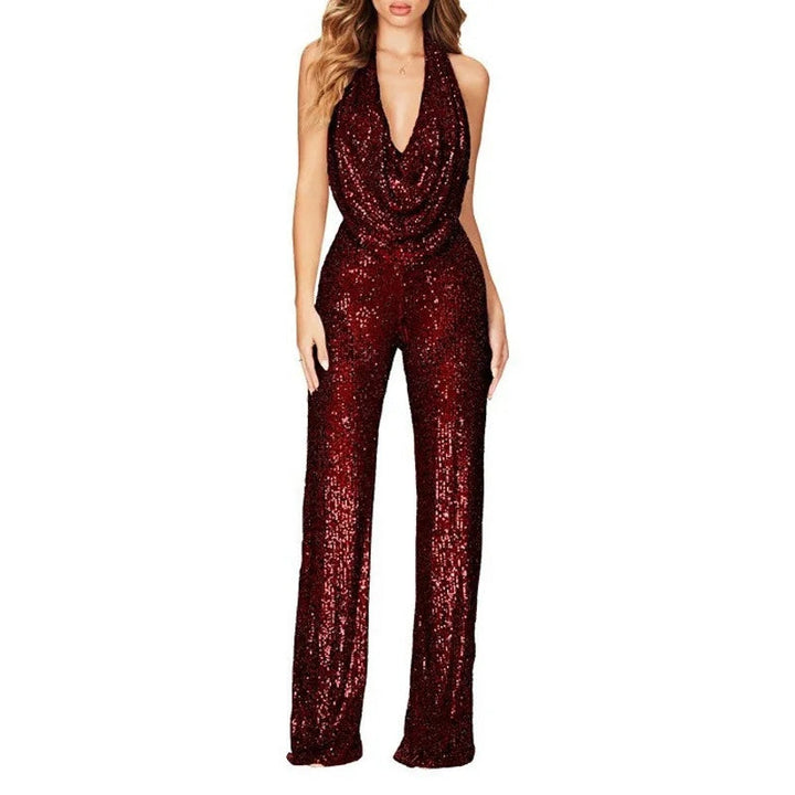 Ladies Elegant Glitter Jumpsuit Lune London